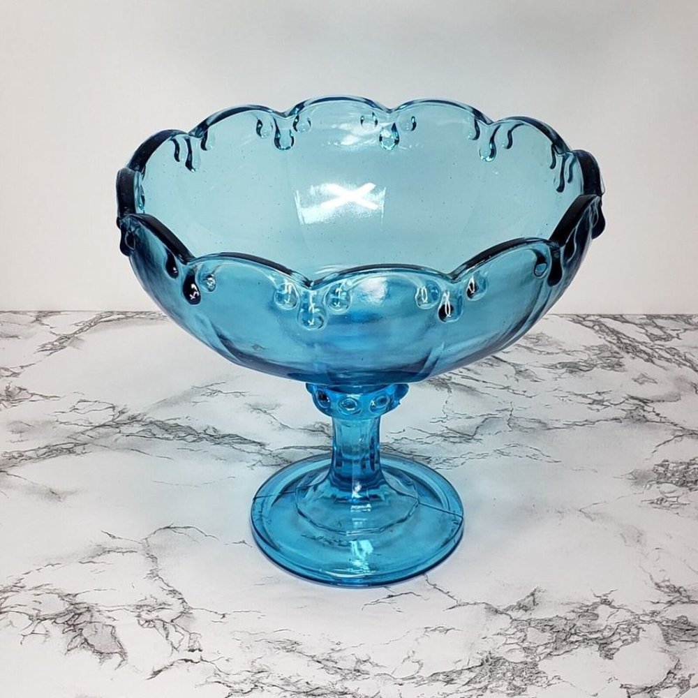 Ice Blue Indiana Teardrop Compote